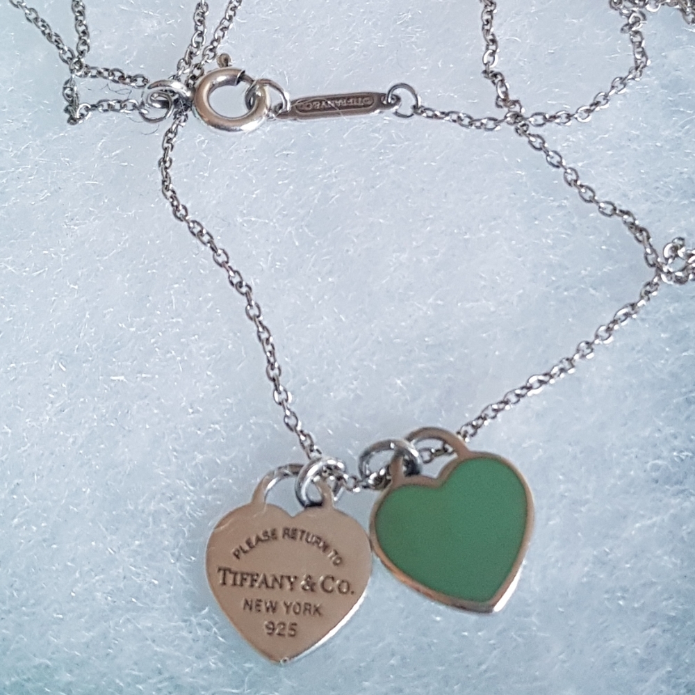 Authentic T&Co. Mini Double Hearts Necklace